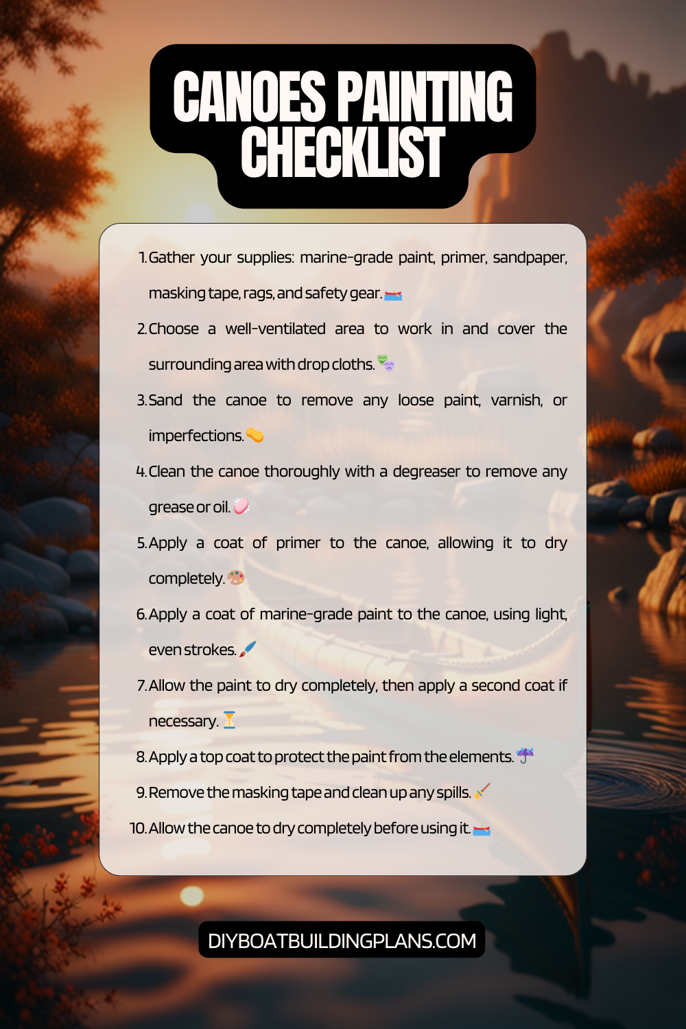 Canoe Painting Checklist