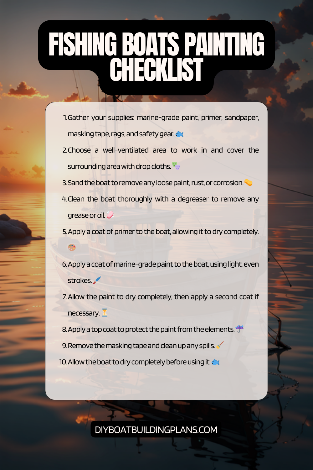 Fishing Boat Painting Checklist