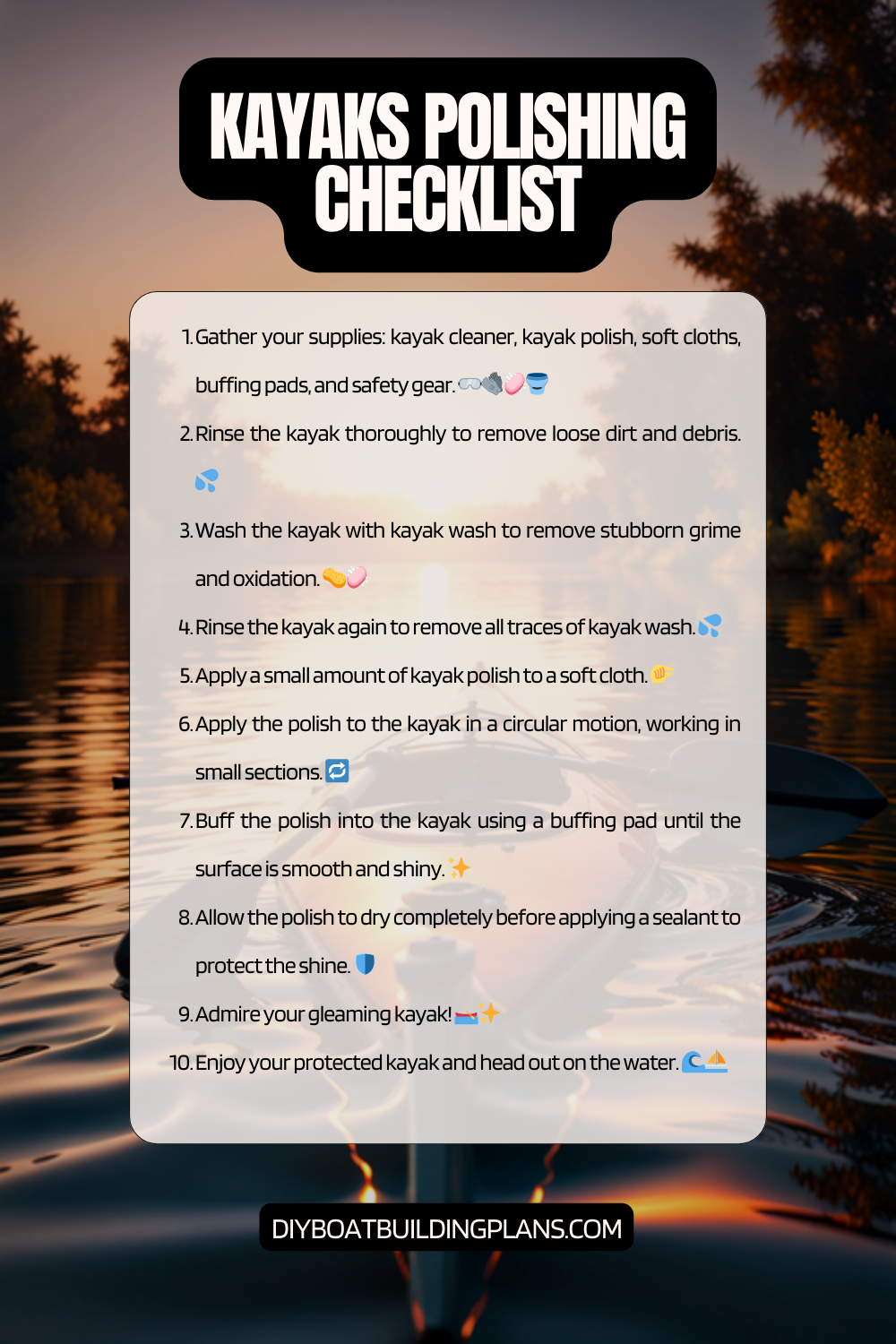 Kayak Polishing Checklist