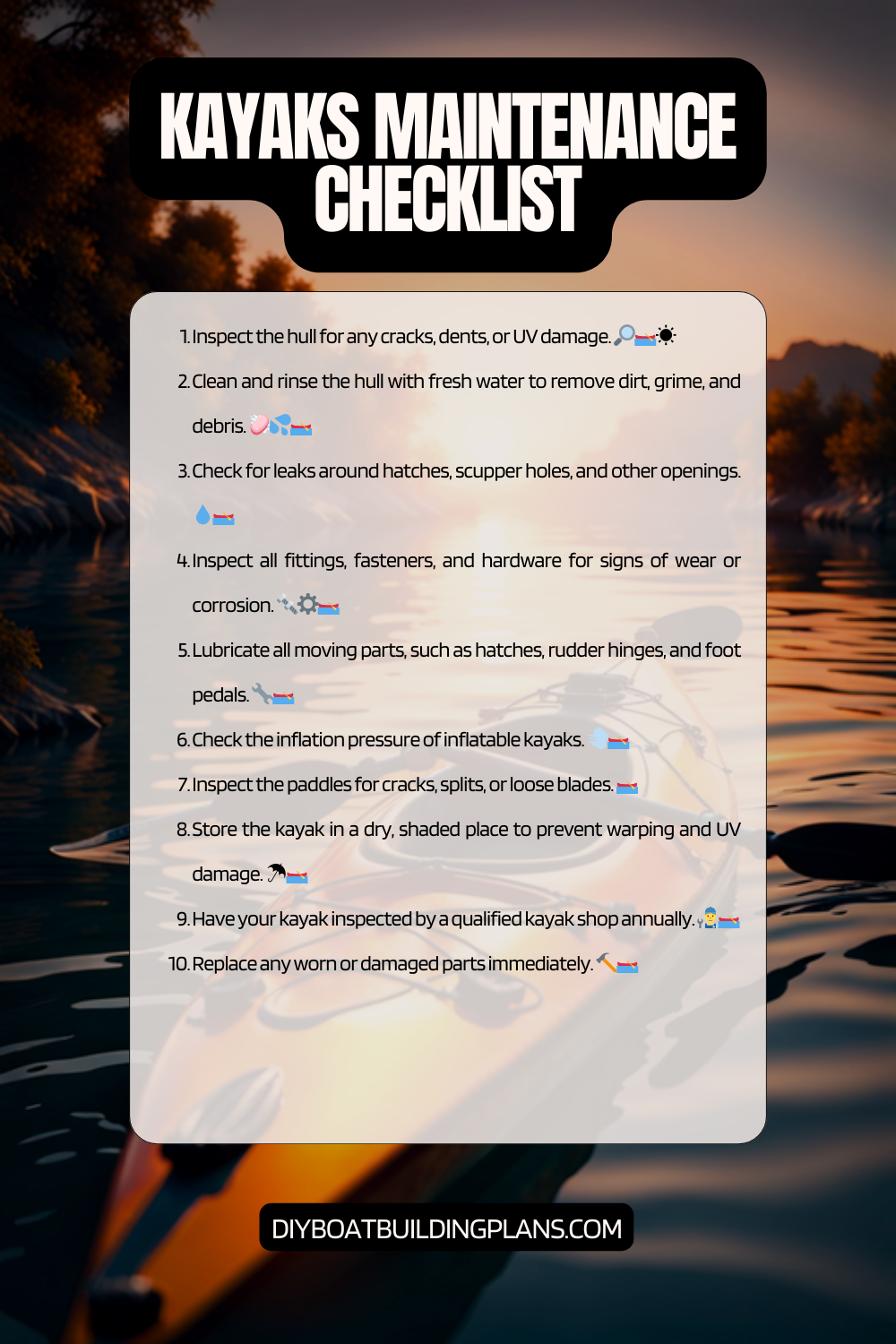 Kayak Maintenance Checklist
