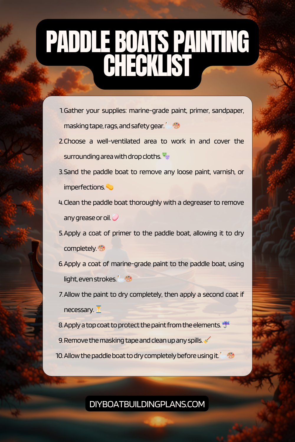 Paddle Boat Painting Checklist