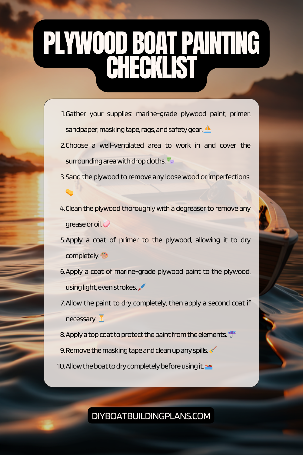Plywood Boat Painting Checklist