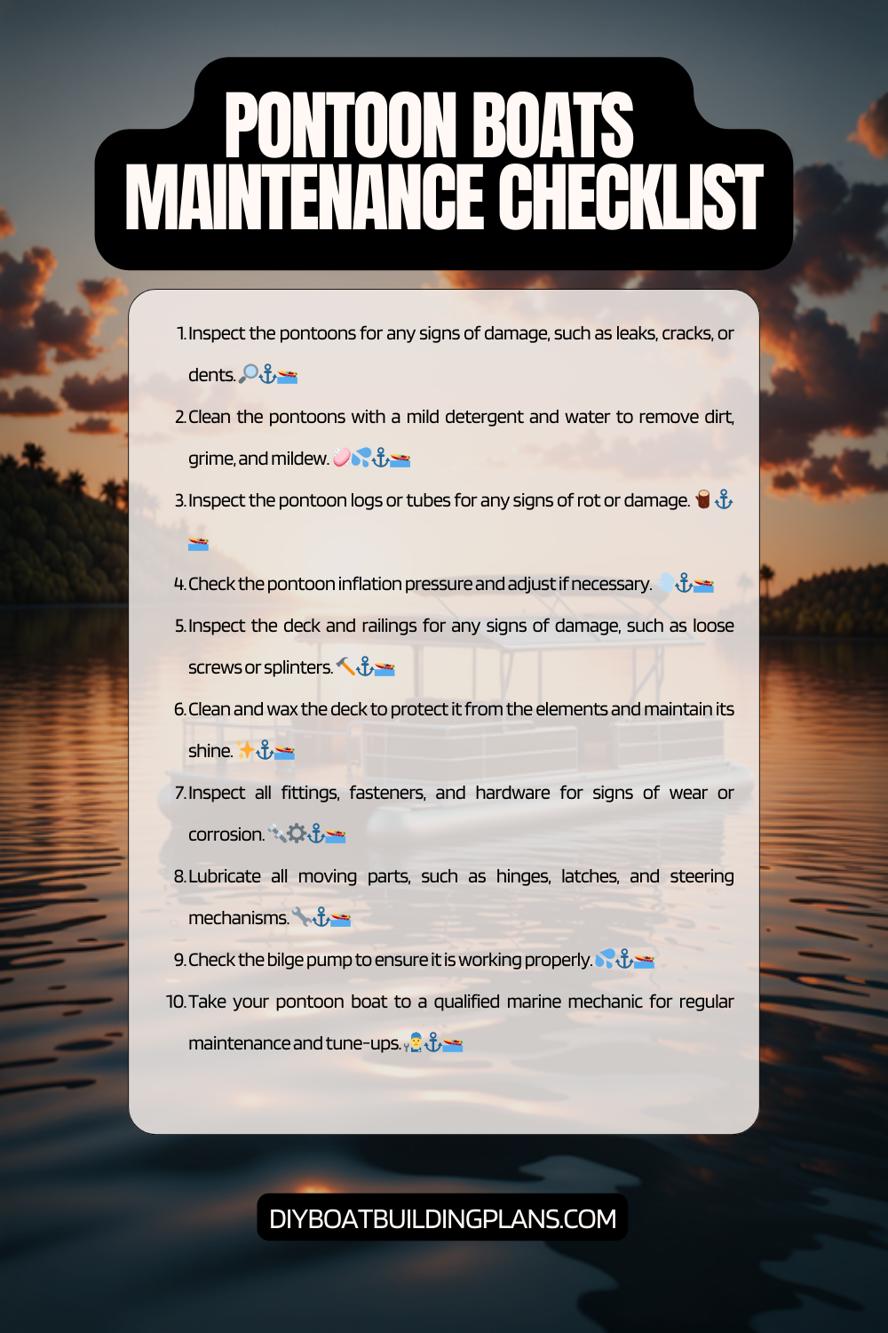 Pontoon Boat Maintenance Checklist