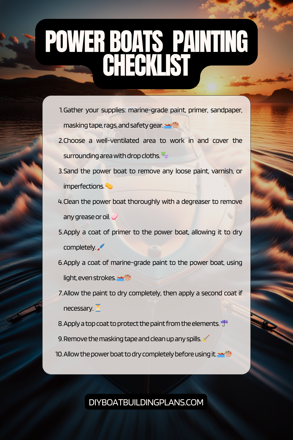 Power Boat Painting Checklist