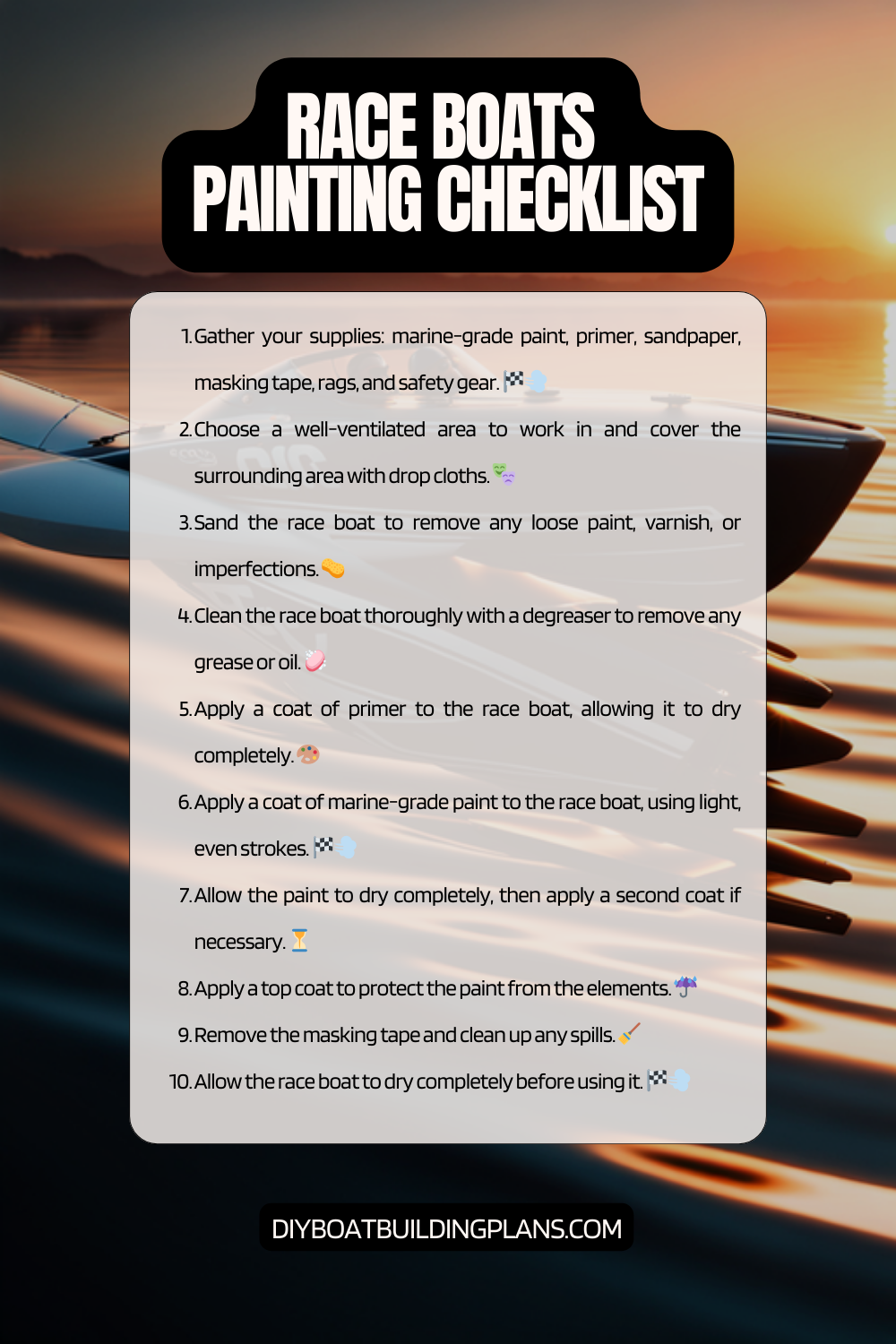Race Boat Painting Checklist
