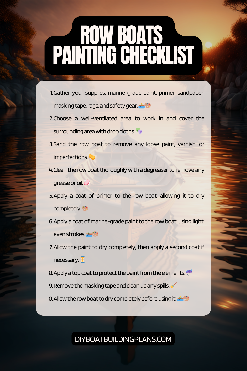 Row Boat Painting Checklist