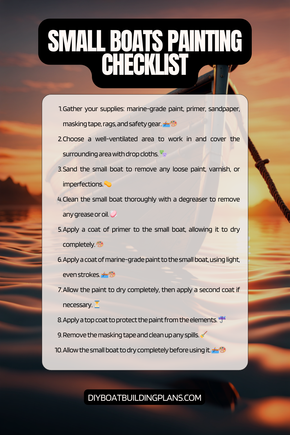 Small Boat Painting Checklist