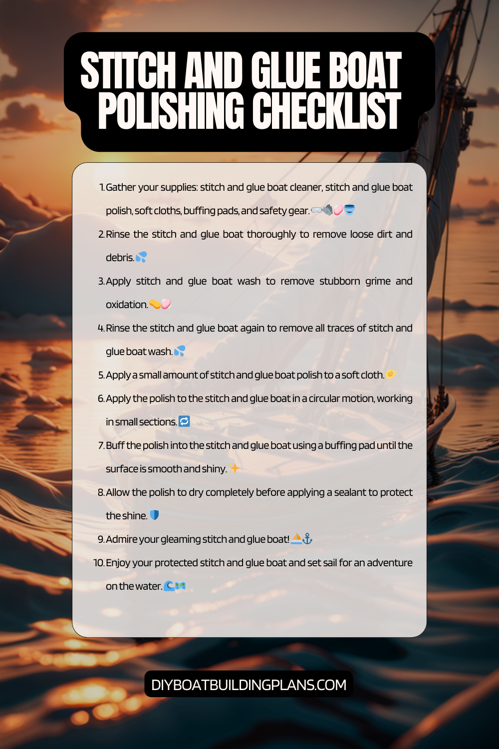 Stitch and Glue Boat Polishing Checklist